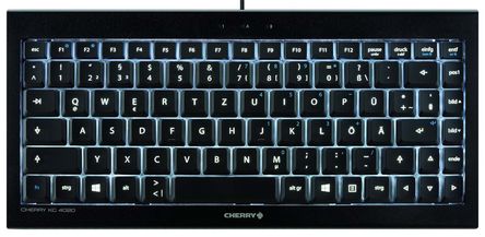Cherry - JK-0720DE - Cherry 黑色 USB 有线 工业用 紧凑型 QWERTZ 背光键盘 JK-0720DE 